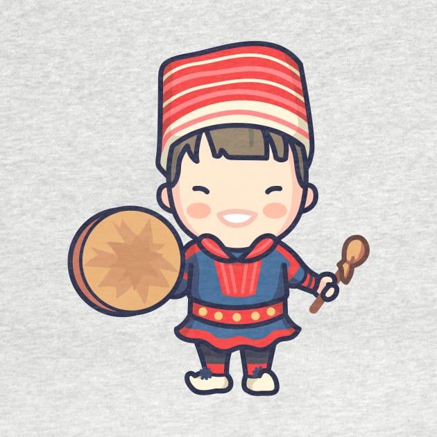 Cute Norwegian Drummer Boy in Traditional Clothing by SLAG_Creative